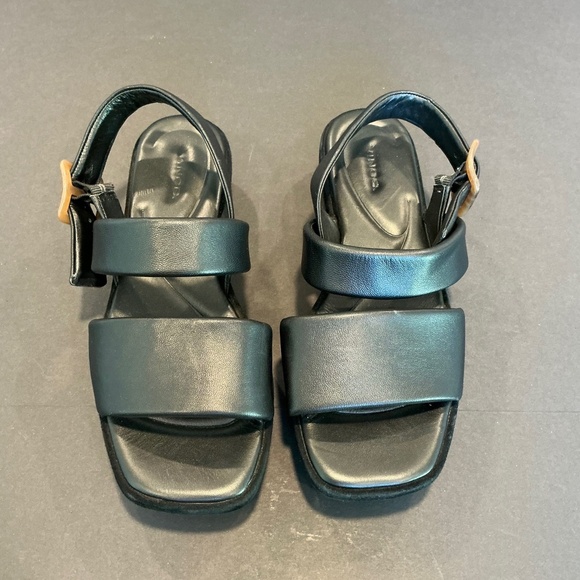 Vince Bowie Black Leather Lug Platform Sandals Women’s 9 (Estimated) - Picture 3 of 16